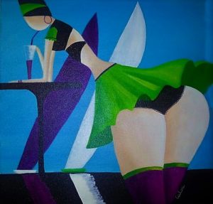 peinture décalée toile originale