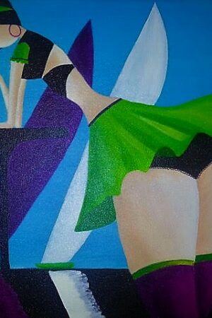 peinture décalée toile originale