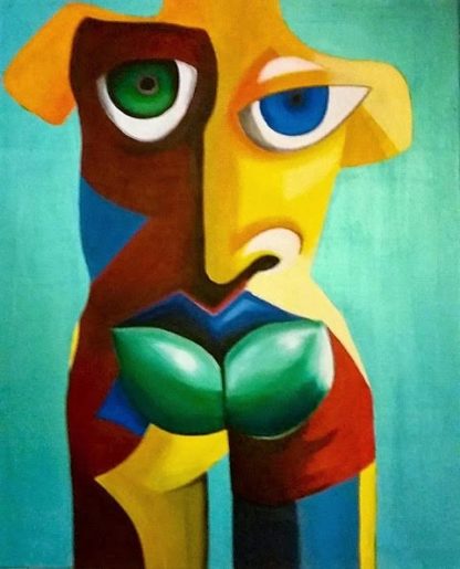 tableau décalé coloré contemporain