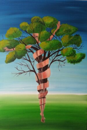 peinture femme nature décalée