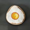 peinture pierre galet cailloux aliment œuf au plat