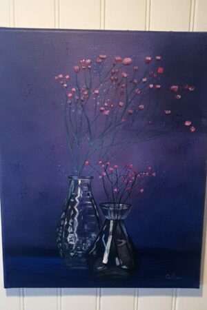 peinture vase fleurs