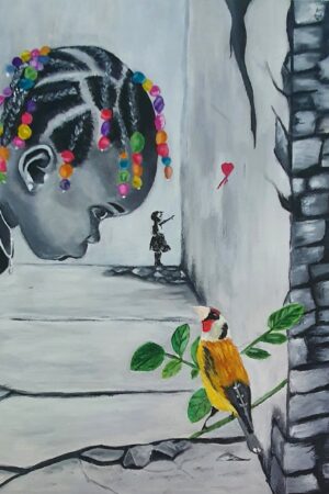 œuvre noir blanc portraits personnages art