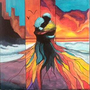 peinture couple terre mer