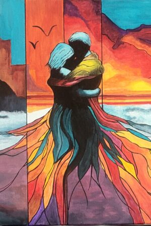 peinture couple terre mer