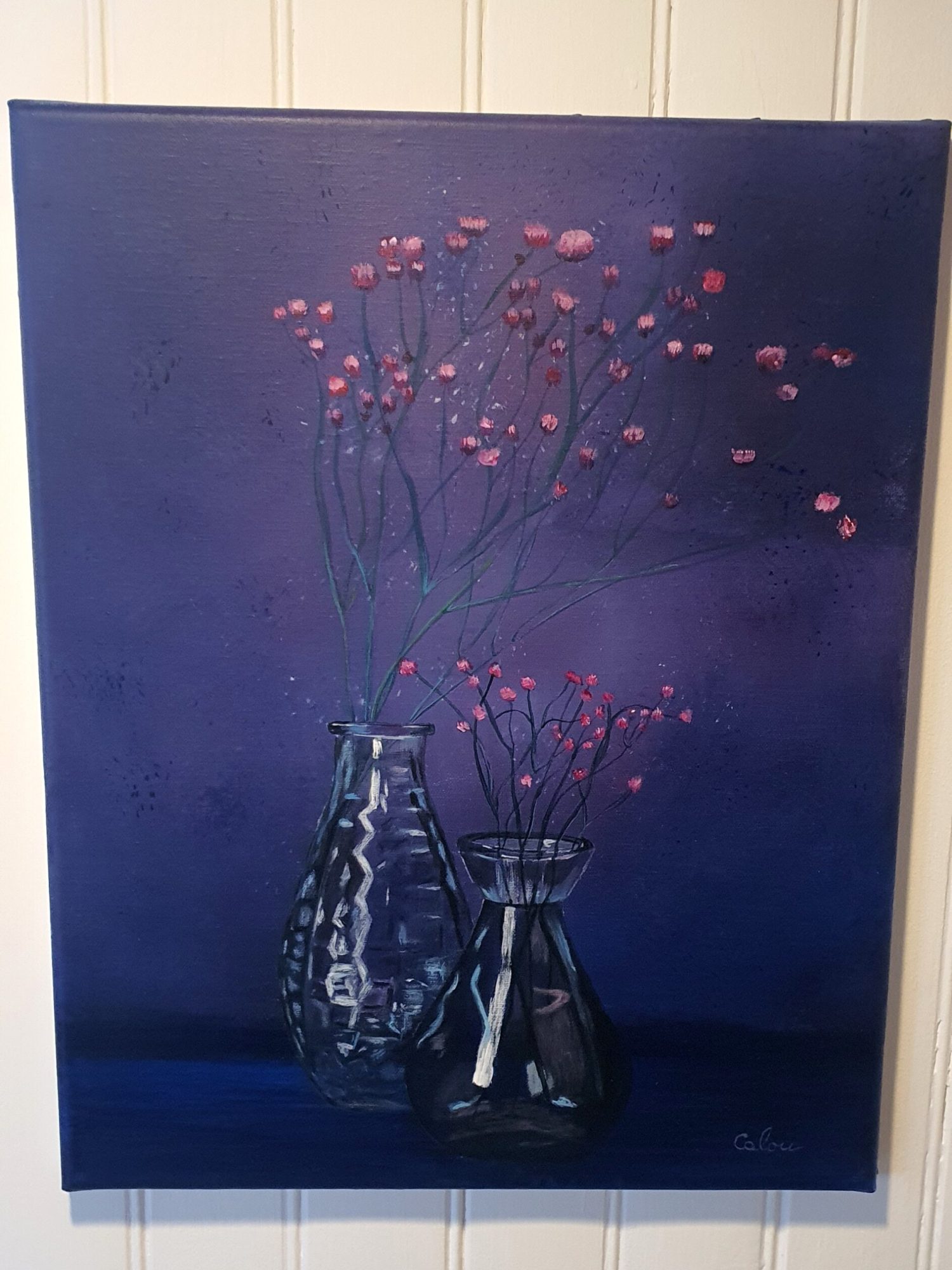 peinture vase fleurs